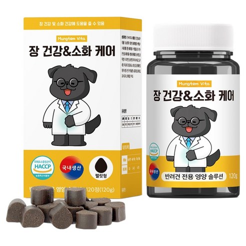 멍템 강아지 장 건강 소화 케어 영양제, 1개, 장건강/소화, 120정