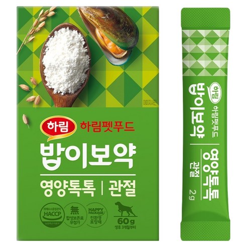 하림펫푸드밥이보약 반려동물 영양톡톡 영양제, 60g, 뼈/관절강화, 1개