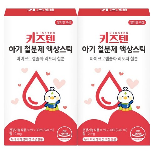 키즈텐 아기 철분제 액상스틱, 2개, 240ml