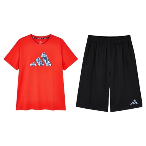 아디다스 아동용 냉감 통기성 3S 빅로고 하복 상하의 세트