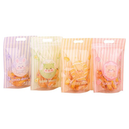 아트조이 구디백 스탠딩 지퍼백 간식봉투 4종 x 12p + 2p 랜덤발송 세트, 럭키 프렌즈, 1세트