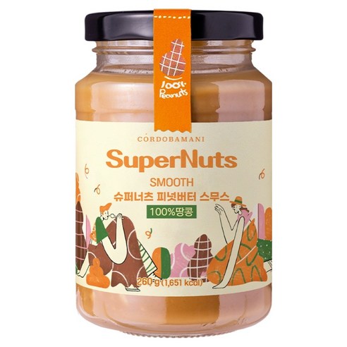슈퍼너츠 피넛버터 스무스, 260g, 1개