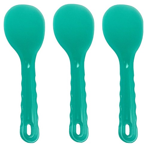 일상속반짝 밥알이 잘 붙지 않는 엠보싱 주걱 대, 그린, 3개