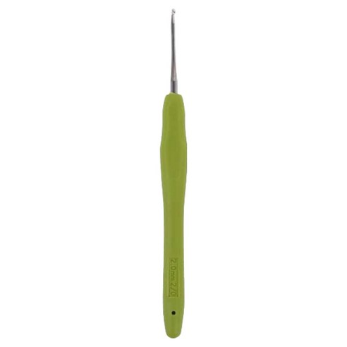 앵콜스 라바라바 실리콘 코바늘 모사용 2/0호 2mm, 연두색, 1개