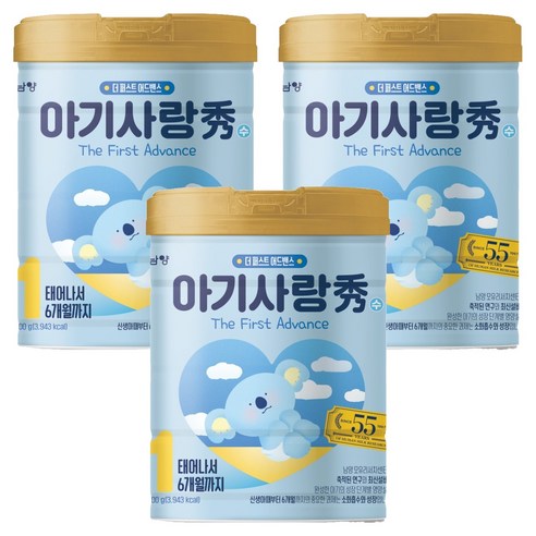 아기사랑수 어드밴스 분유 0~6개월 1단계, 800g, 3개
