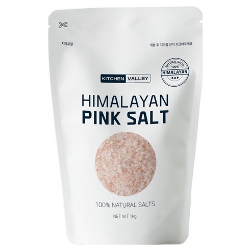 키친밸리 히말라야 핑크솔트 암염 굵은 소금, 1kg, 1개