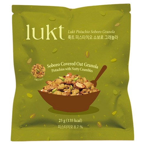LUKT 피스타치오 소보로 그래놀라, 1개, 25g