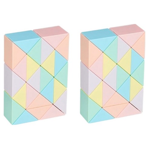 퍼줌 마카롱 스네이크 퍼즐 시리즈 일반큐브 24p, 혼합색상, 2개