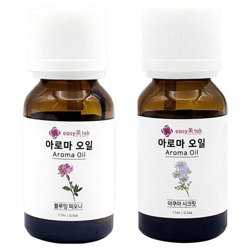 이지미톡 아로마 오일 방향제 원액 2종 x 17ml 세트, 1개, 블루밍피오니, 아쿠아시크릿