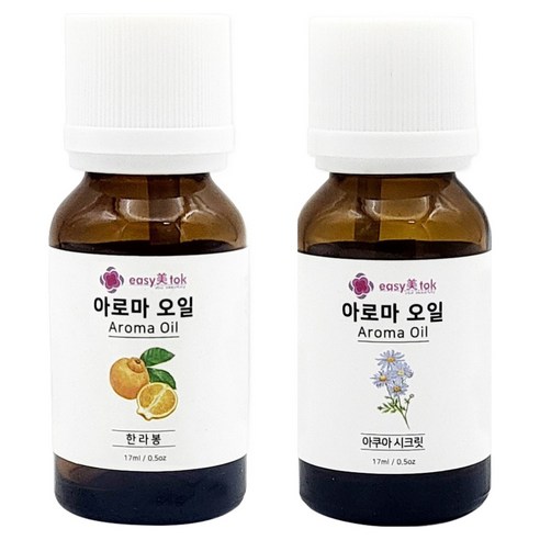 이지미톡 아로마 오일 방향제 원액 2종 x 17ml 세트, 1개, 한라봉, 아쿠아시크릿