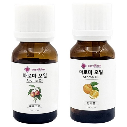 이지미톡 아로마 오일 방향제 원액 2종 x 17ml 세트, 1개, 피치코튼, 한라봉