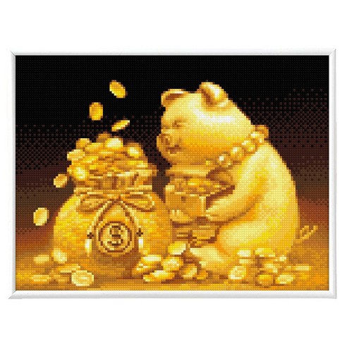 블링블링 보석십자수 슬림액자패키지 AB 비즈 + 원형비즈 세트 30 x 40 cm, 1세트, BL3040-044 부자되면돼지