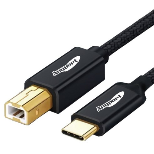 애니포트 USB 2.0 C타입 TO B 프린터케이블, 2개, 3m