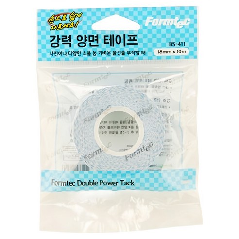 폼텍 강력부직포 양면테이프 18mm x 10m BS411, 투명, 1개
