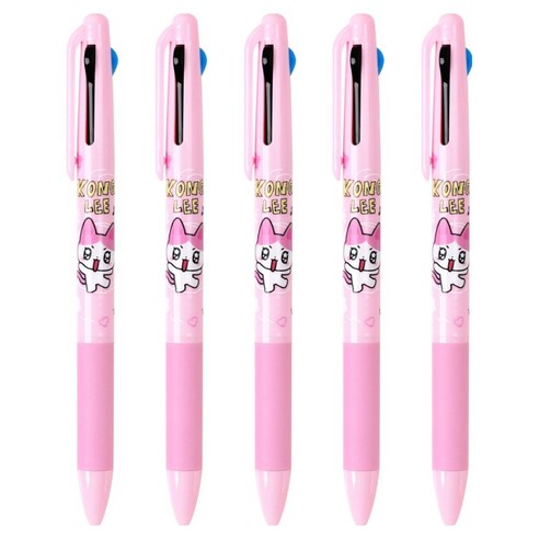 골골즈 3색 볼펜 0.7mm, 핑크(콩이), 5개