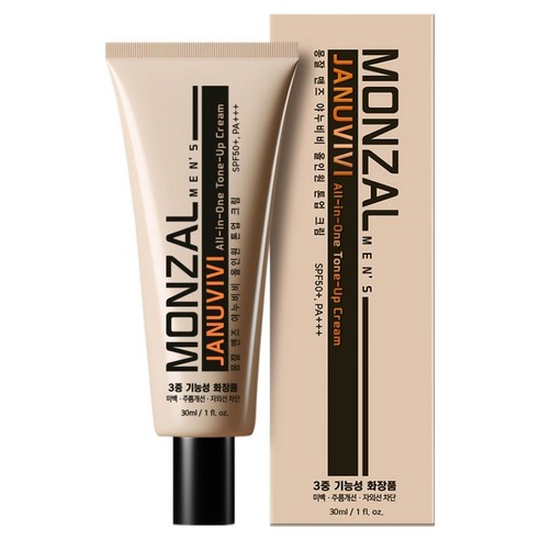 몽잘 맨즈 야누비비 올인원 톤업 크림 30ml, 누드베이지, 1개