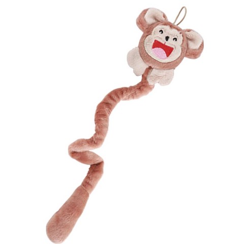 딩동펫 고양이 셀프 애니멀 스프링 걸이형 바스락 원숭이 장난감, 브라운, 1개
