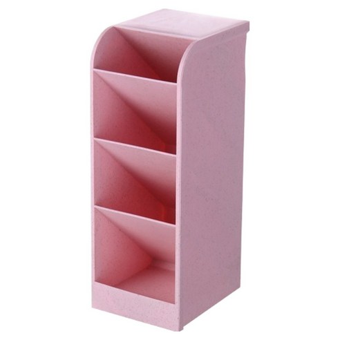 덴빌리어 심플한 책상정리 수납함 대 8.5 x 9 x 20.3 cm, 핑크, 1개