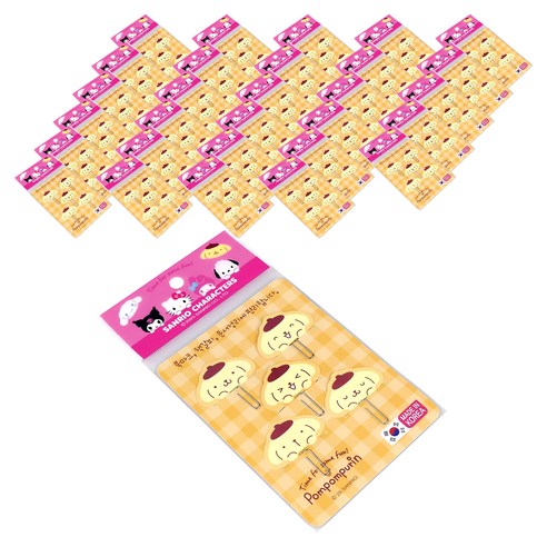 바이하츠 폼폼푸린 표시크립 5종 x 30p 세트, 1세트