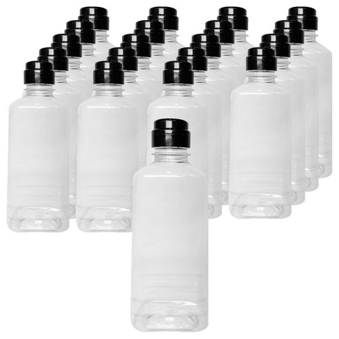 대경 P 직사각 소스통 + 검정캡, 20개, 480ml