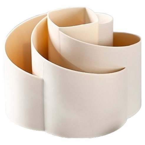 굄스 튤립 다용도 연필꽂이 15.5 x 15.5 x 13 cm, 베이지 회전, 1개