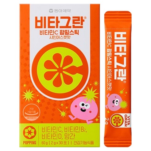 비타그란 비타민C 팝핑스틱 샤인머스캣맛 30p, 60g, 1개