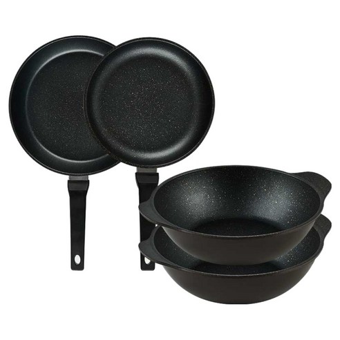 퀸센스 디너 후라이팬 4종 세트 4개, 브라운, 1세트, 후라이팬 28cm + 후라이팬 24cm + 파티웍 28cm(2p)