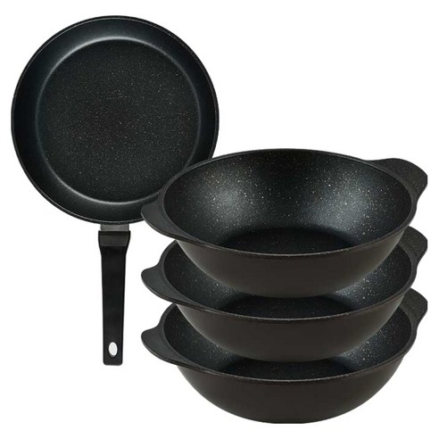 퀸센스 디너 후라이팬 4종 세트 4개, 브라운, 1개, 후라이팬 28cm + 파티웍 28cm(3p)