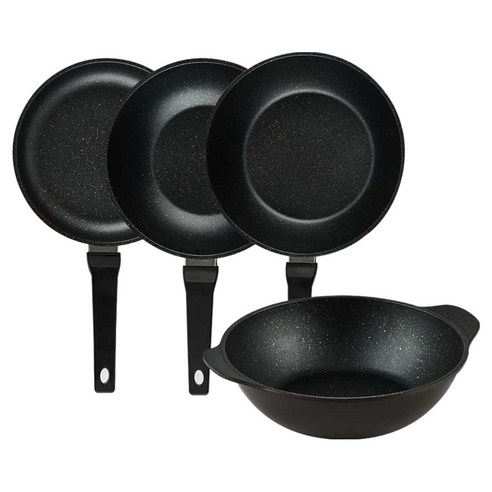 퀸센스 디너 후라이팬 4종 세트 4개, 브라운, 1세트, 후라이팬 24cm + 궁중팬 24cm + 궁중팬 28cm + 파티웍 28cm