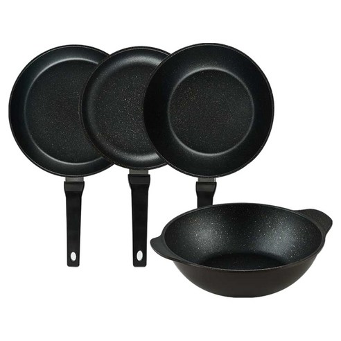 퀸센스 디너 후라이팬 4종 세트 4개, 브라운, 1세트, 후라이팬 28cm + 후라이팬 24cm + 궁중팬 28cm + 파티웍 28cm