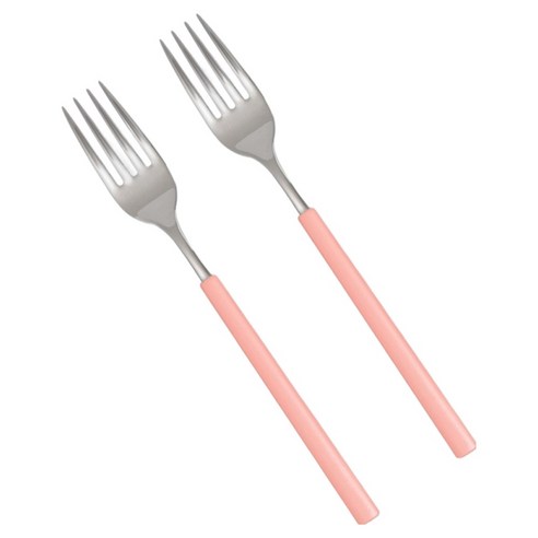 라온누리 식세기 가능한 델라 올스텐 컬러 포크, 피치핑크, 2개