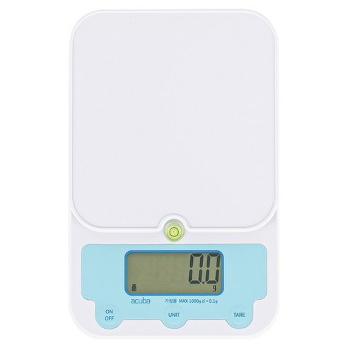 아쿠바 미니스노위 디지털 주방저울, 화이트 + 블루, 1kg