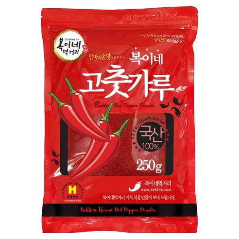 복이네먹거리 고추가루 보통맛 반찬용, 250g, 1개