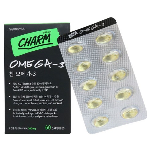 페피테일 참 반려동물 오메가 3 영양제, 1개, 피부/피모, 60캡슐