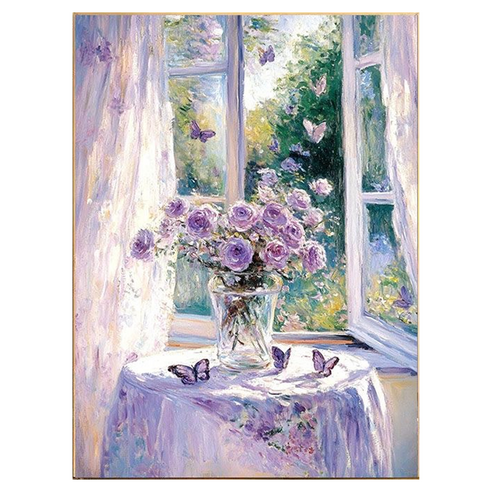 DULU 인기만점 DIY 명화그리기 캔버스 + 페인트 + 브러쉬 세트 30 x 40 cm, 타입3, 1세트