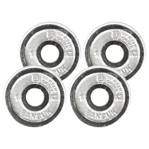 반석스포츠 크롬 도금 바벨, 실버, 4개, 1kg