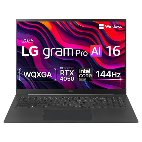 LG전자 2025 그램 프로 AI 16 코어Ultra7 지포스 RTX 4050, 옵시디안 블랙, 1TB, 1TB, WIN11 Home, 16Z90TR-SD70K