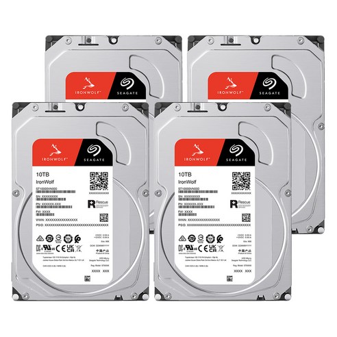 씨게이트 IronWolf NAS HDD 패키지 4p, ST10000VN000, 10TB
