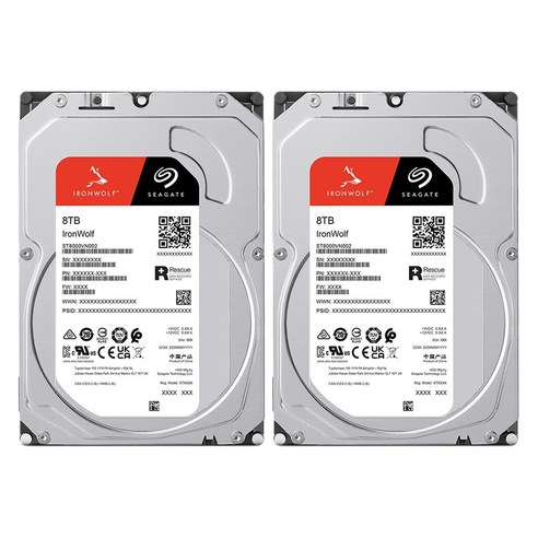 씨게이트 IronWolf NAS HDD 패키지 2p, ST8000VN002, 8TB