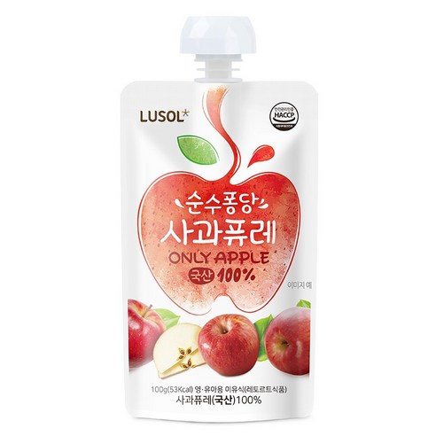 루솔 순수퐁당 사과퓨레, 사과맛, 100g, 1개