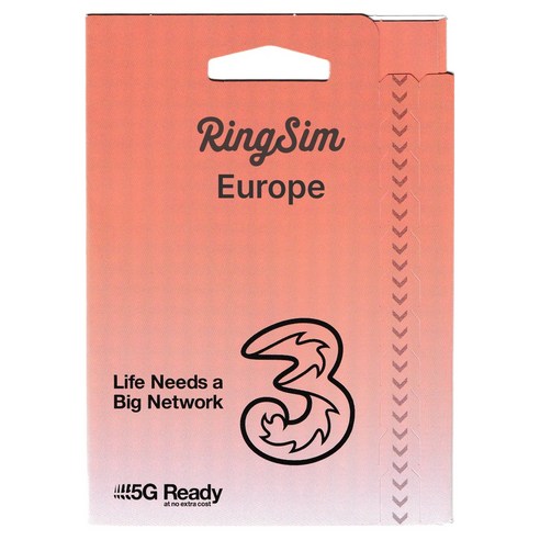 링심 유럽 5G 쓰리심 유심칩, 1개, 30일, 총 18GB