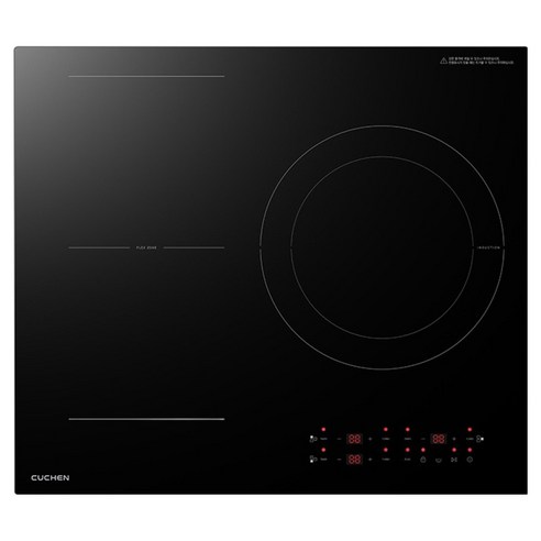 쿠첸 IH BLACK 3400 대화구 인덕션 3구 블랙 방문설치, CIR-PB330TOB2, 빌트인