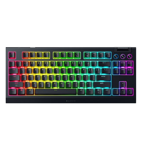 레이저 BlackWidow V4 TKL HyperSpeed 무선 텐키리스 키보드, Black, RZ03-0548, 오렌지축