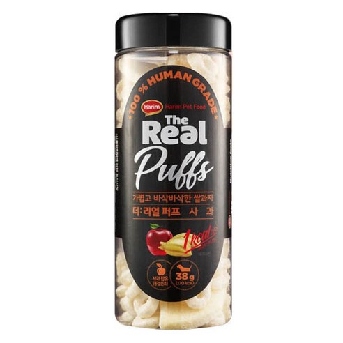 하림펫푸드더리얼 강아지 퍼프 간식, 사과, 38g, 1개