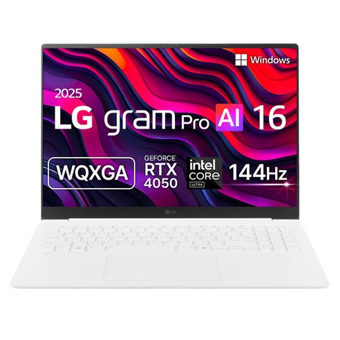 LG전자 2025 그램 프로 AI 16 코어Ultra5 애로우레이크 지포스 RTX 4050 방문설치, 에센스화이트, 512GB, 32GB, Free DOS, 16ZD90TR-SXFWK