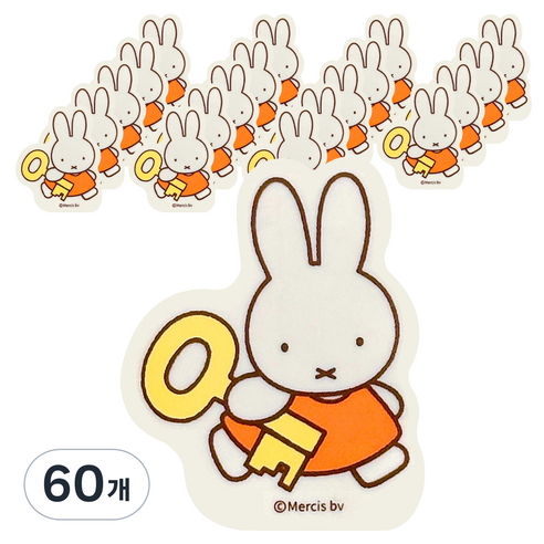 조선문방구 미피 모양 지우개, 오렌지 토끼, 60개