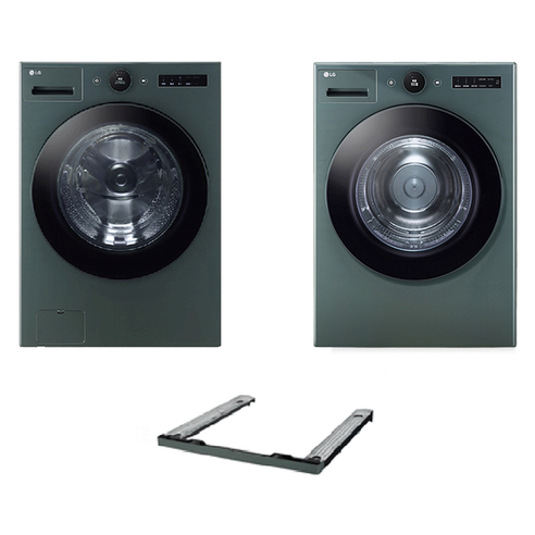 LG전자 트롬 오브제컬렉션 세탁기 + 건조기 + 키트 세트 24kg + 20kg 방문설치, 네이처 그린(세탁기), 네이처 그린(건조기), FX24GNGRGNG