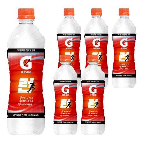 게토레이 런 음료, 6개, 600ml