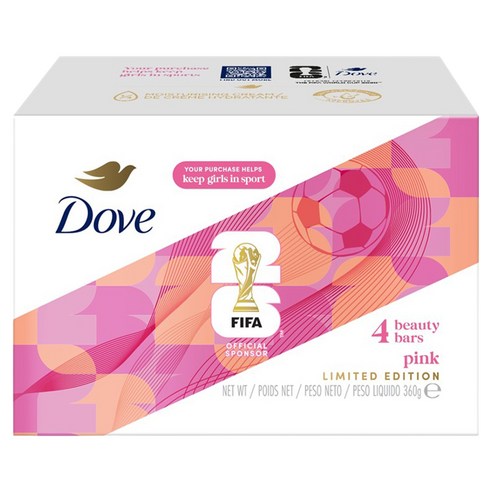 도브 FIFA 핑크 클렌징 뷰티바, 90g, 4개입