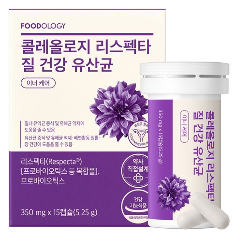 푸드올로지 콜레올로지 리스펙타 질 건강 유산균 5.25g, 1개, 15정
